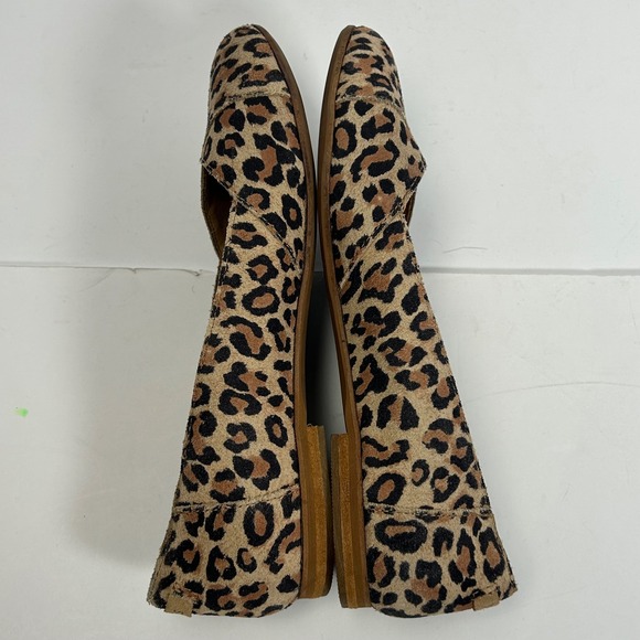 TOMS Jutti Leopard Print Calf Hair Pointed Toe Flats Shoes Womens 7 Tan Black - Picture 5 of 11